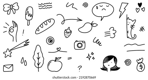 Cute doodle sketch style of Hand drawn vector illustration for kid.