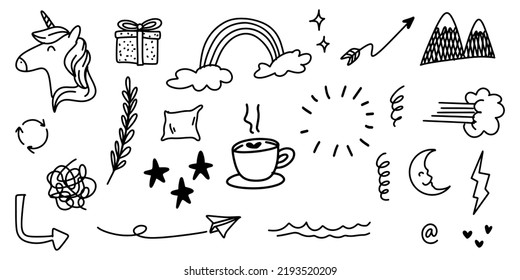Cute doodle sketch style of Hand drawn vector illustration for kid.