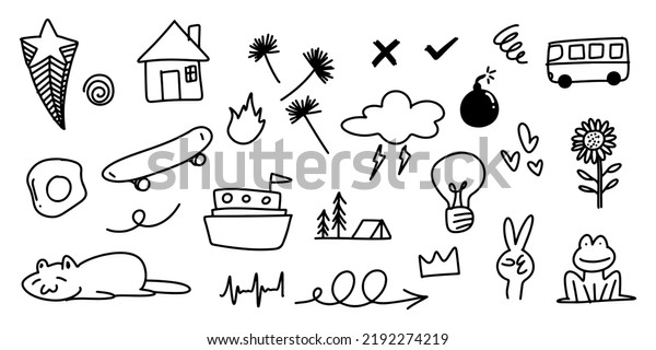 Cute doodle sketch style of Hand drawn vector\
illustration for kid.