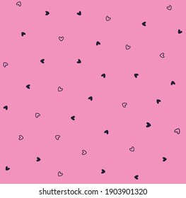 cute doodle sketchy heart seamless pattern
