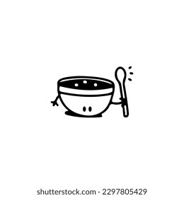 cute doodle soup illustration vector