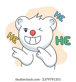 Cute-Doodle-Aufkleber eines Lachsbären 