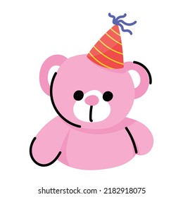 A cute doodle sticker of teddy bear 
