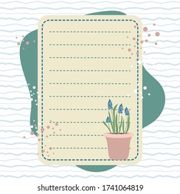 Cute doodle style to do list with floral elements muscari flowers and dots for your design