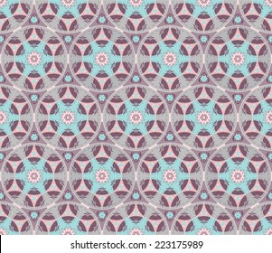 Cute doodle style flowers rosettes in seamless pattern