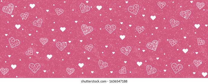 Cute doodle style hearts vector pattern. Valentine's Day handwritten background. Marker drawn different heart shapes and silhouettes. Hand drawn ornament. Creative vector background. EPS 10
