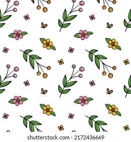 Cute Doodle Style Vector Seamless Pattern Stock Vector (Royalty Free ...