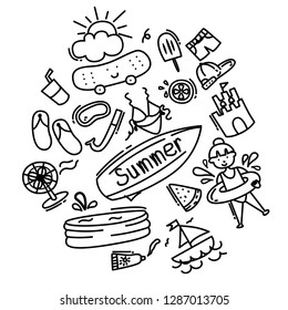 cute doodle summer
