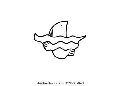 Cute Doodle Summer Icon with line color black