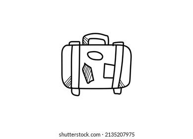 Cute Doodle Summer Icon with line color black