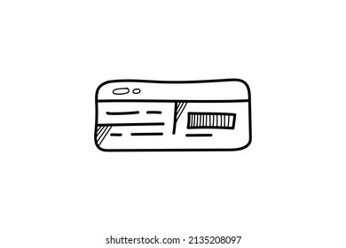 Cute Doodle Summer Icon with line color black