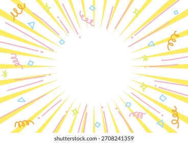Fundo bonito doodle sunburst, ilustração vetorial