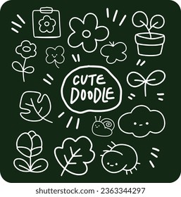 cute doodle and tattoo line design