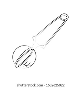 tierno tenedor de té de doodle. contorno simple