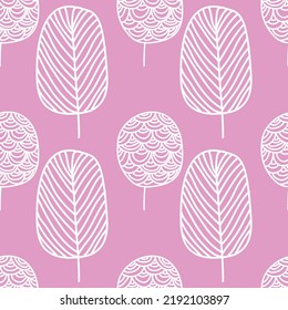 cute doodle trees seamless design