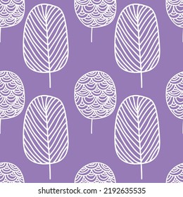 cute doodle trees seamless design