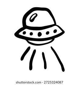 cute doodle ufo vector image