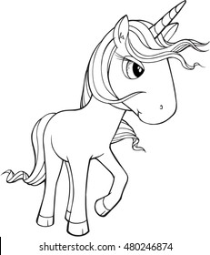 Cute Doodle Unicorn Vektorgrafik Kunst 