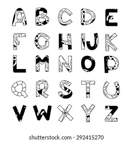 Cute Doodle Vector Alphabet Stock Vector (Royalty Free) 292415270 ...