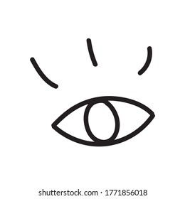 Cute doodle vector element all-seeing eye. Hand drawn illustration with magical symbols. Isolated on white backdrop.