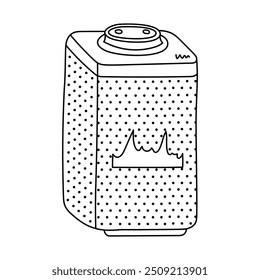 Lindo doodle Vertical asistente inteligente altavoz que reproduce música o habla. Control de voz de IA virtual con altavoz inalámbrico para administrar la casa. Internet de las cosas técnica aislada con contorno