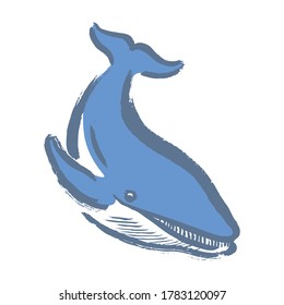Cute Doodle Whale Shark Aquatic Animal In the Ocean Design