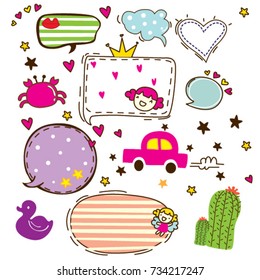 cute doodles bubble talk