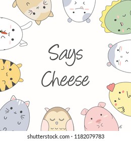 cute doodles cartoon take a picture