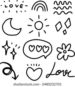 cute doodles design for templates.