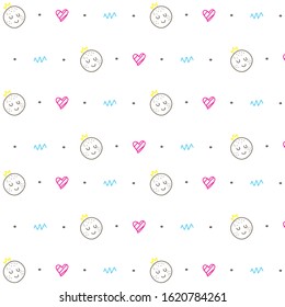 cute doodles heart background pattern