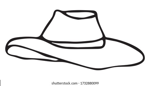 Cute doodles on the theme of gardening. Garden hat . Hand-drawn vector illustration.