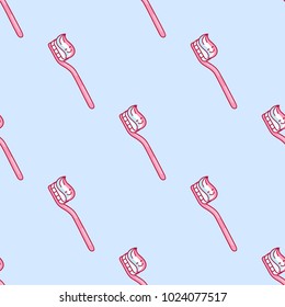 Cute doodling vector pattern with toothbrushes. The pattern is perfect for textile design, corporate identity design and so on