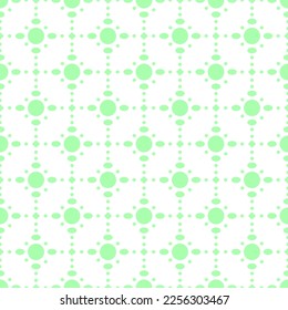cute dot background.Seamless abstract circles.Pastel color geometric illustration.Green circles on white background.Wrapping paper pattern.Square grid on white background.