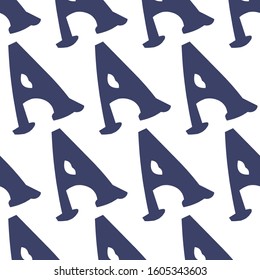 Cute dotted Alphabet seamless pattern. Vector illustration. Element for design. Kids alphabet.