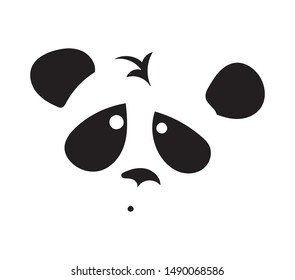 Cute Doubting Panda. White background