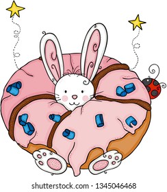 Cute doughnut bunny