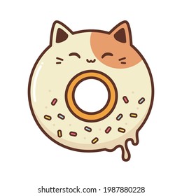 cute doughnut in cat shape