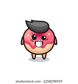cute doughnut mascot with an optimistic face