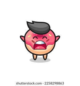 cute doughnut mascot with a yawn expression
