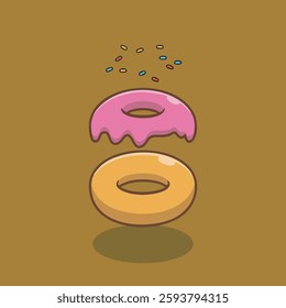 Cute doughnut vector children's illustration Q version vector cartoon illustration