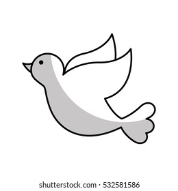 cute dove fly isolated icon vector illustration design