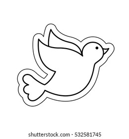 cute dove fly isolated icon vector illustration design