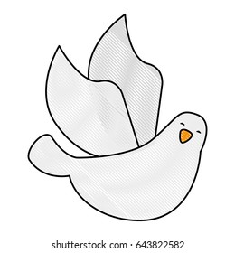 cute dove flying icon