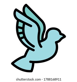 Cute dove icon. Outline cute dove vector icon for web design isolated on white background