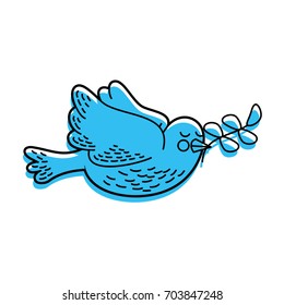 cute dove with olive branch