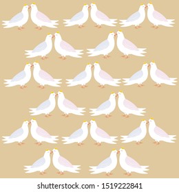 Cute doves. birds art. vector illustration.