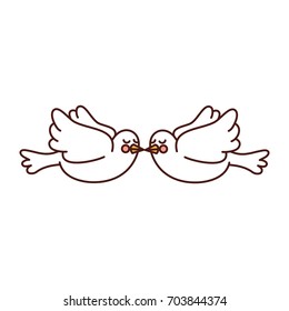 cute doves flying icon