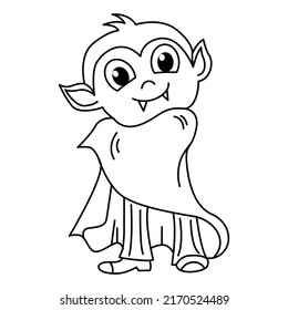 Cute dracula cartoon coloring page illustration vector. For kids coloring book.