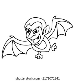 Cute Dracula Cartoon Coloring Page Illustration Stock Vector (Royalty ...