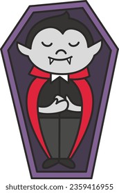 carácter dracula lindo caricatura ilustración vectorial diseño gráfico estilo plano